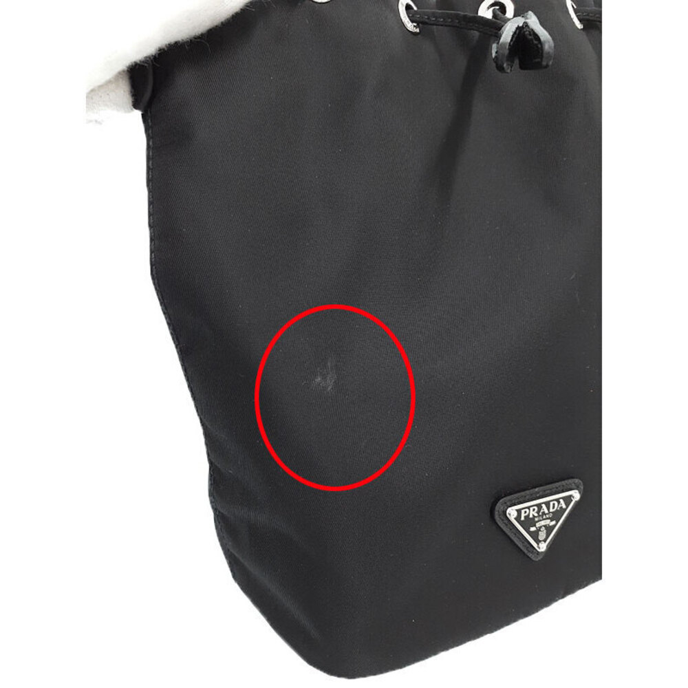 Prada ReNylon Pouch drawstring wristlet Clutch Black - Picture 5 of 9